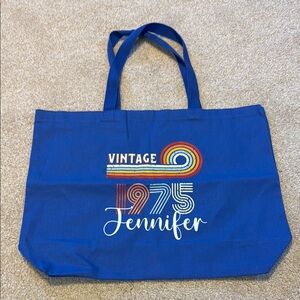 Blue Vintage 1975 “Jennifer” Tote Bag